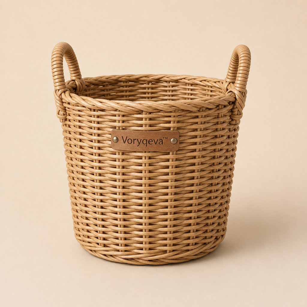 Voryqeva™ Handwoven Rattan Flower Basket image 01