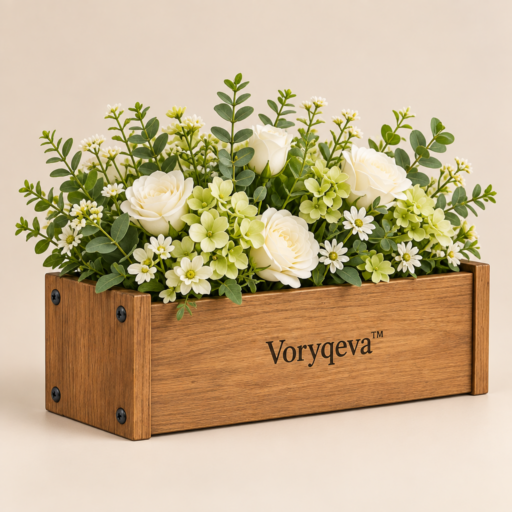 Voryqeva™ Wooden Desktop Floral Container image 01